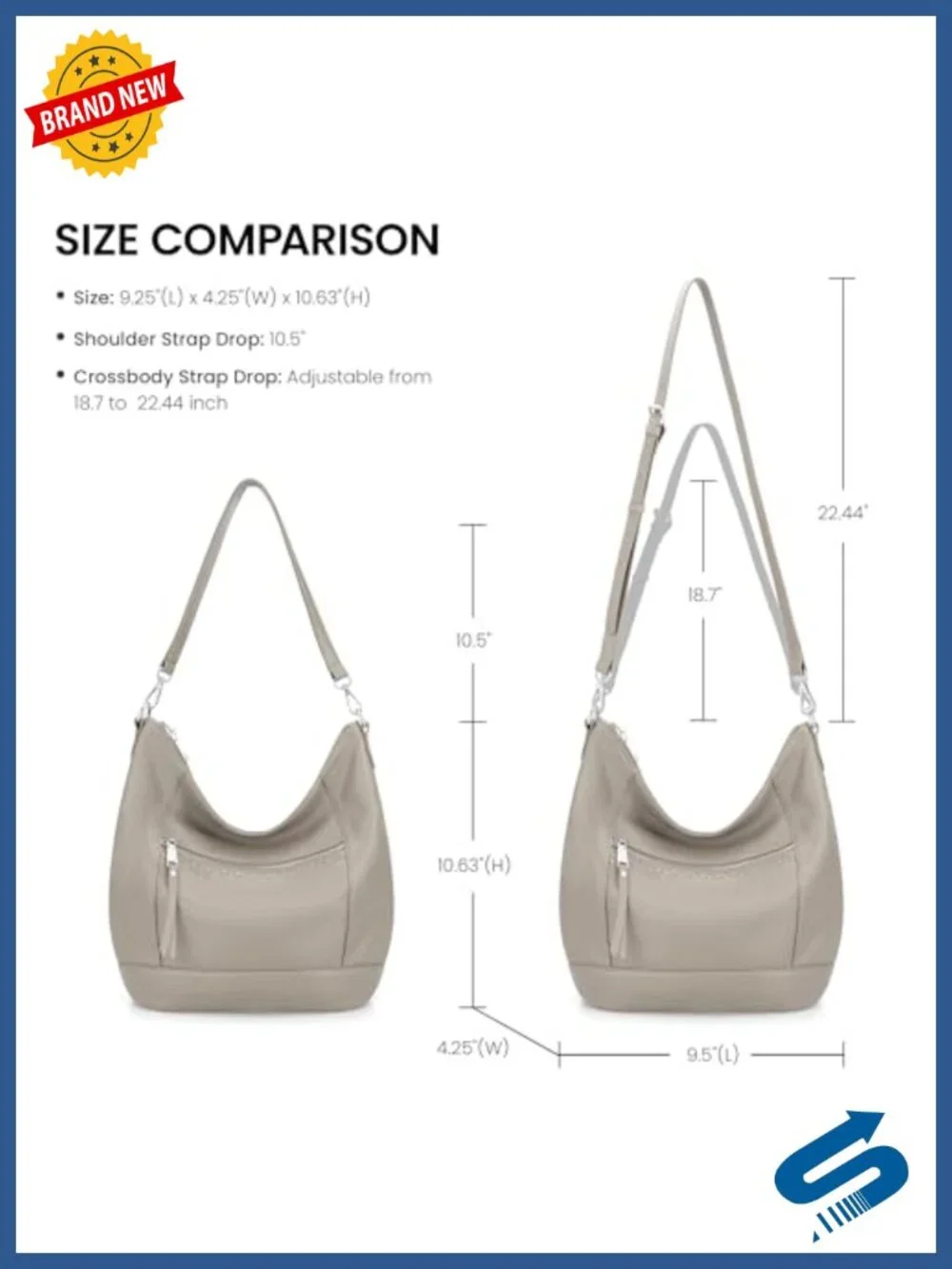 Genuine Leather Crossbody Hobo Purse for Women Soft Lightweight Handbags with 2